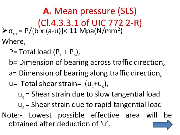 A. Mean pressure (SLS) (Cl. 4. 3. 3. 1 of UIC 772 2 -R)