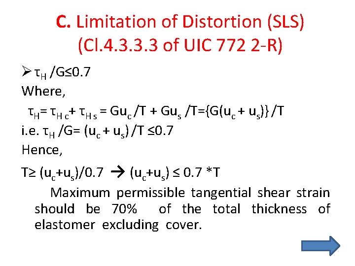 C. Limitation of Distortion (SLS) (Cl. 4. 3. 3. 3 of UIC 772 2