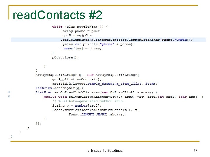 read. Contacts #2 ajib susanto fik Udinus 17 