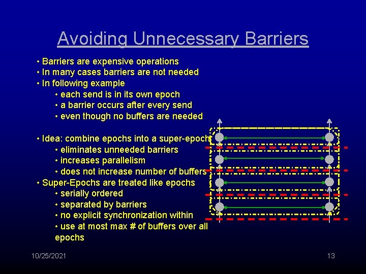 Avoiding Unnecessary Barriers • Barriers are expensive operations • In many cases barriers are
