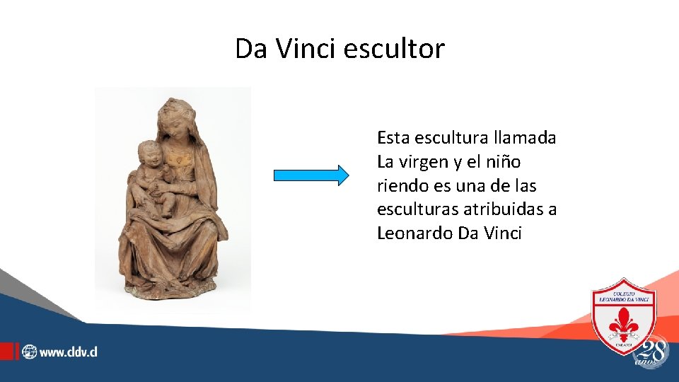 Da Vinci escultor Esta escultura llamada La virgen y el niño riendo es una