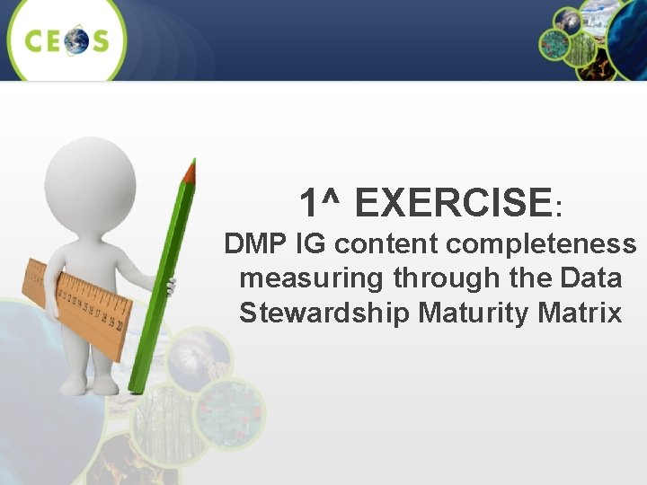 1^ EXERCISE: DMP IG content completeness measuring through the Data Stewardship Maturity Matrix 