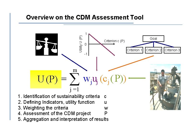 Utility U (P) Overview on the CDM Assessment Tool 1 0 Goal Criterion c