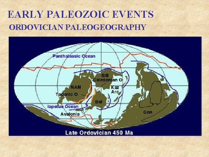 EARLY PALEOZOIC EVENTS ORDOVICIAN PALEOGEOGRAPHY 