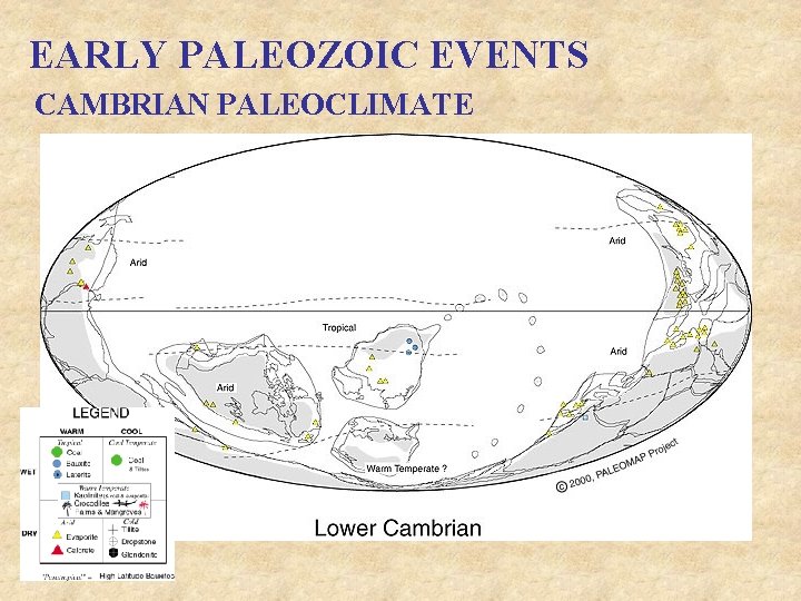 EARLY PALEOZOIC EVENTS CAMBRIAN PALEOCLIMATE 