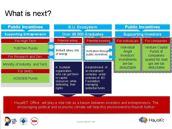 What is next? Public Incentives B. U. Ecosystem Public Incentives Supporting Entrepreneurs Over 45