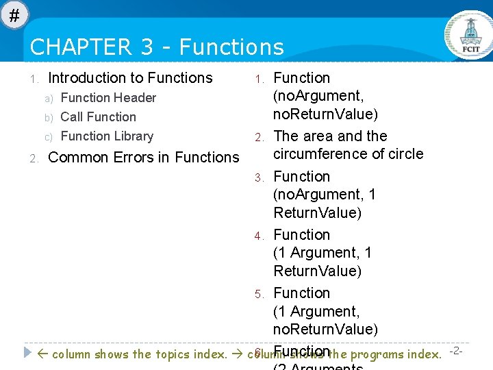 # CHAPTER 3 - Functions Function (no. Argument, a) Function Header no. Return. Value) # CHAPTER 3 - Functions Function (no. Argument, a) Function Header no. Return. Value)