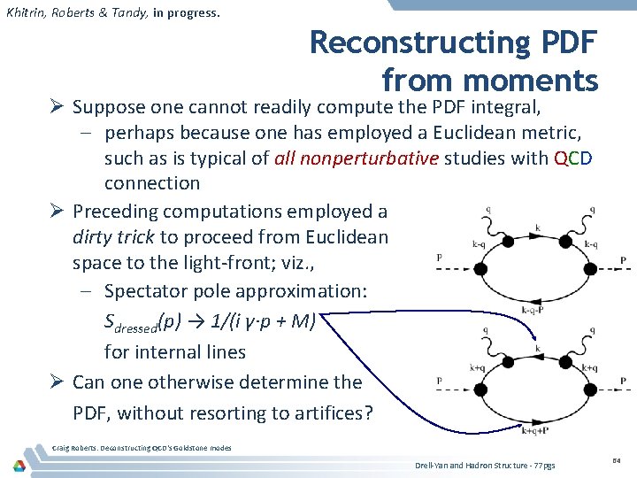 Khitrin, Roberts & Tandy, in progress. Reconstructing PDF from moments Ø Suppose one cannot