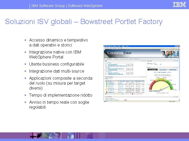 IBM Software Group | Software Web. Sphere Soluzioni ISV globali – Bowstreet Portlet Factory