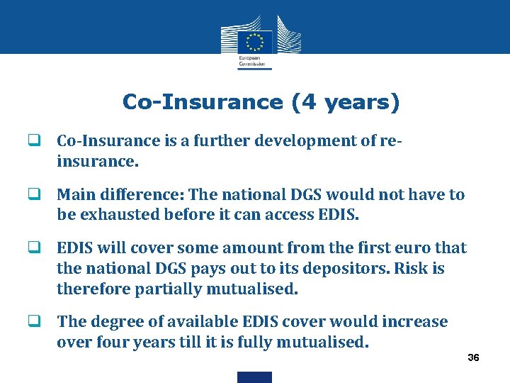 Co-Insurance (4 years) q Co-Insurance is a further development of reinsurance. q Main difference: