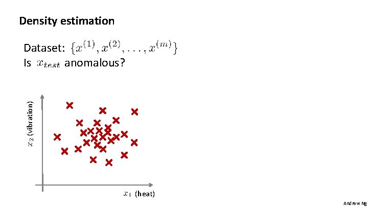 Density estimation (vibration) Dataset: Is anomalous? (heat) Andrew Ng 
