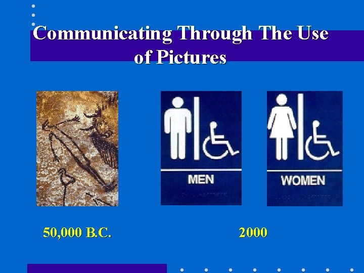 Communicating Through The Use of Pictures 50, 000 B. C. 2000 