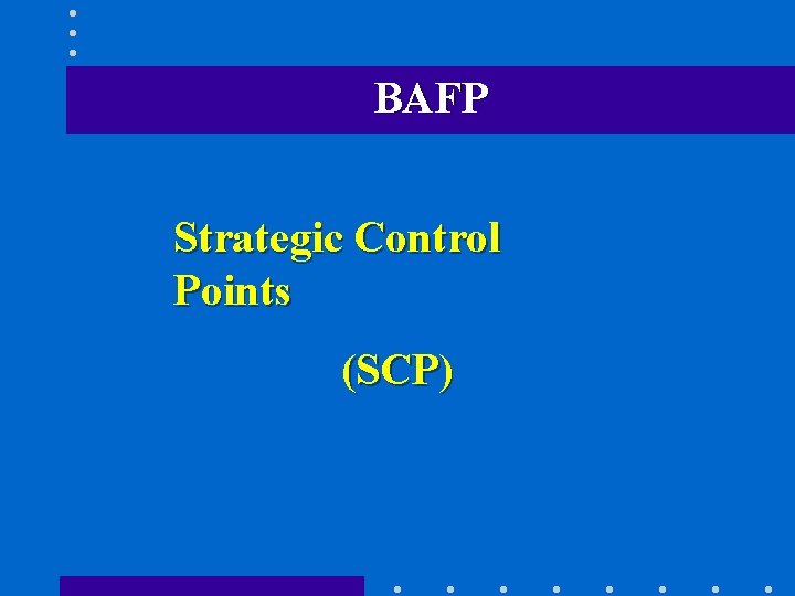 BAFP Strategic Control Points (SCP) 