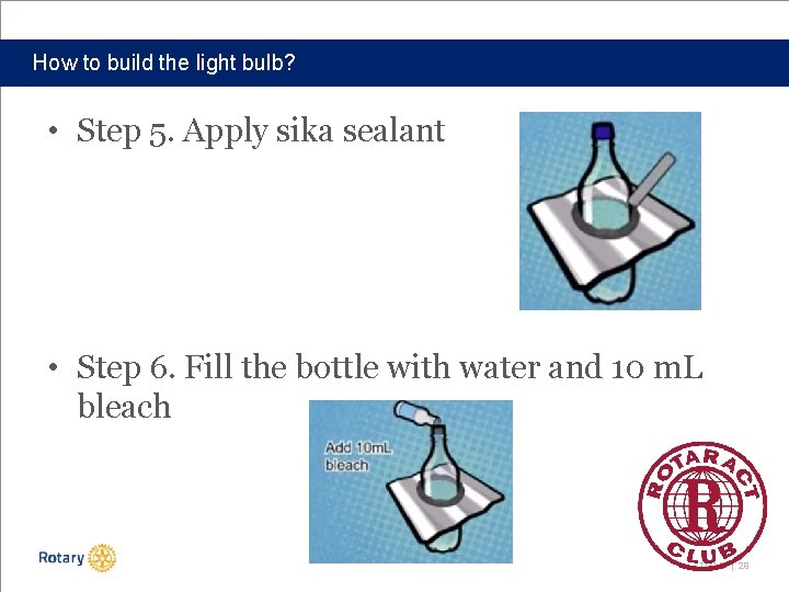 How to build the light bulb? • Step 5. Apply sika sealant • Step