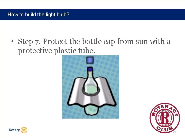 How to build the light bulb? • Step 7. Protect the bottle cap from