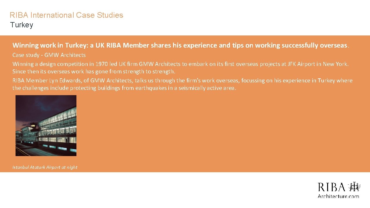RIBA International Case Studies Turkey Winning work in Turkey: a UK RIBA Member shares