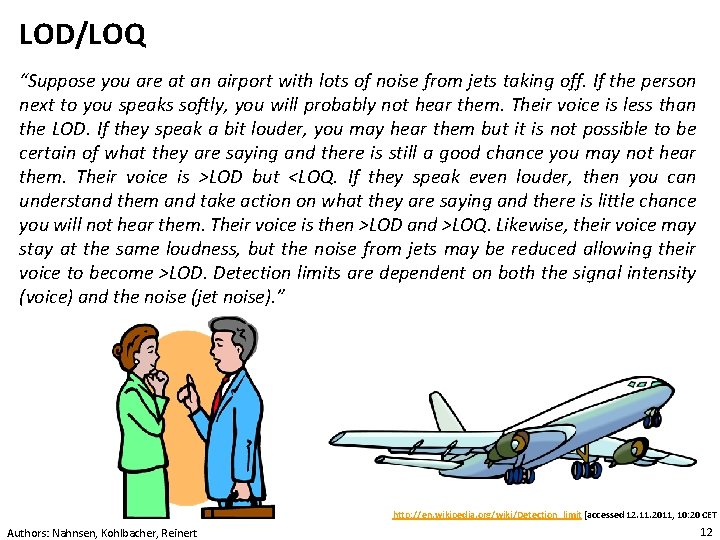 LOD/LOQ “Suppose you are at an airport with lots of noise from jets taking