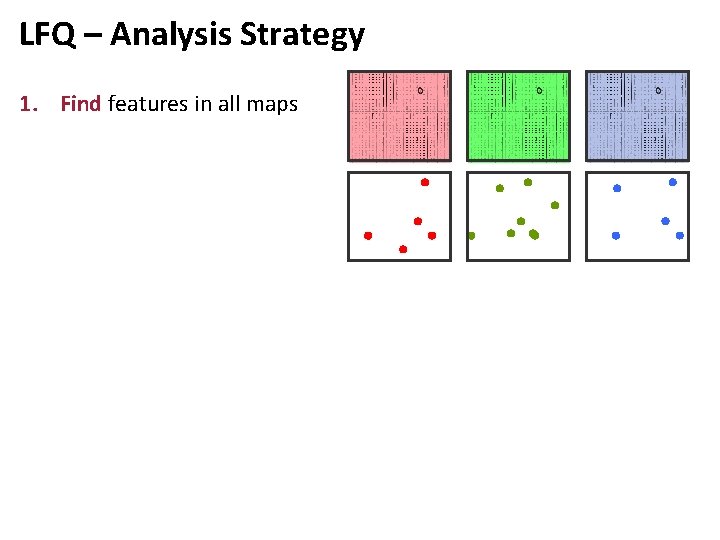 LFQ – Analysis Strategy 1. Find features in all maps 