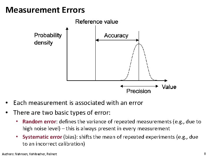 Measurement Errors • Each measurement is associated with an error • There are two