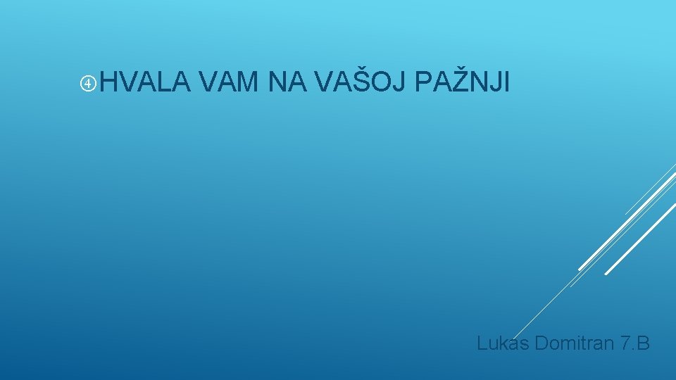  HVALA VAM NA VAŠOJ PAŽNJI Lukas Domitran 7. B 