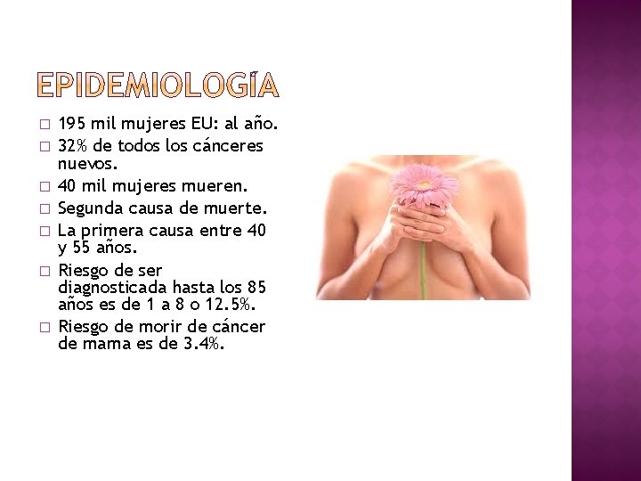 � � � � 195 mil mujeres EU: al año. 32% de todos los