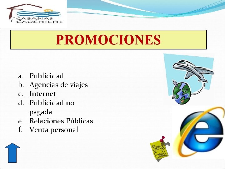 PROMOCIONES a. b. c. d. Publicidad Agencias de viajes Internet Publicidad no pagada e.