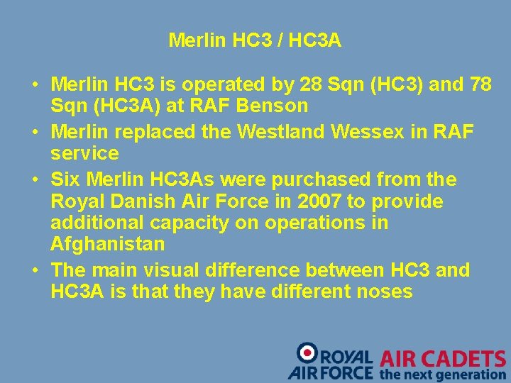 Merlin HC 3 / HC 3 A • Merlin HC 3 is operated by
