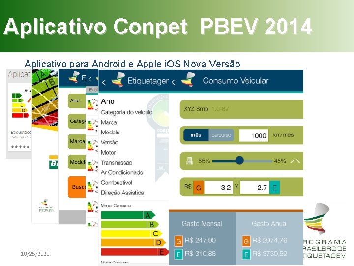 Aplicativo Conpet PBEV 2014 Aplicativo para Android e Apple i. OS Nova Versão 10/25/2021