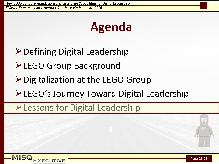 How LEGO Built the Foundations and Enterprise Capabilities for Digital Leadership El Sawy, Kræmmergaard,