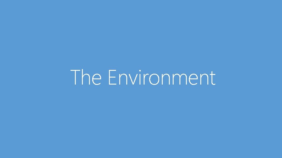 The Environment 
