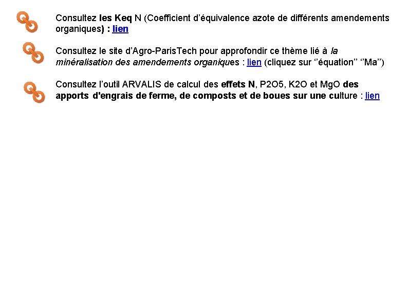 Consultez les Keq N (Coefficient d’équivalence azote de différents amendements organiques) : lien Consultez