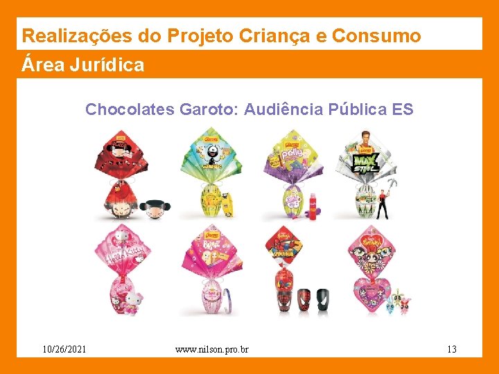 Realizações do Projeto Criança e Consumo Área Jurídica Chocolates Garoto: Audiência Pública ES 10/26/2021
