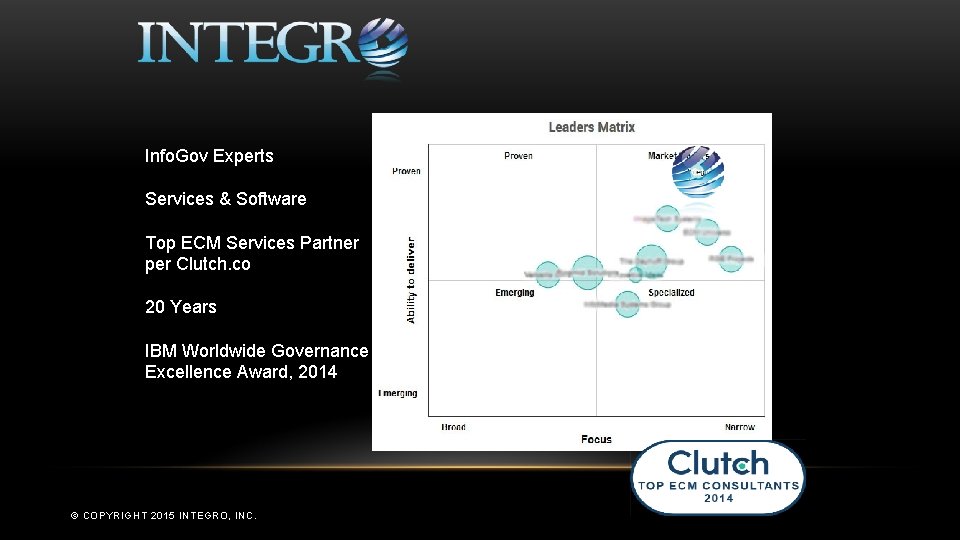 Info. Gov Experts Services & Software Top ECM Services Partner per Clutch. co 20