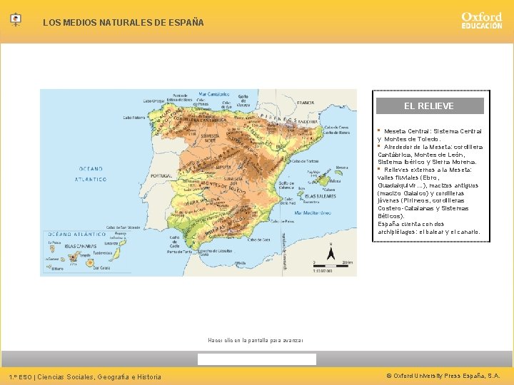 LOS MEDIOS NATURALES DE ESPAÑA EL RELIEVE • Meseta Central: Sistema Central y Montes