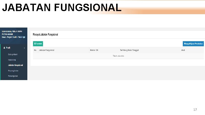 JABATAN FUNGSIONAL 17 