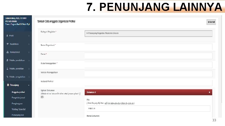 7. PENUNJANG LAINNYA 33 