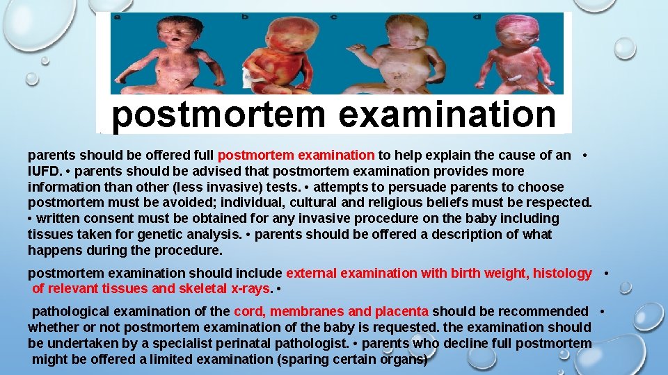 postmortem examination parents should be offered full postmortem examination to help explain the cause