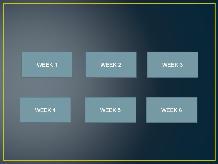 WEEK 1 WEEK 4 WEEK 2 WEEK 3 WEEK 5 WEEK 6 