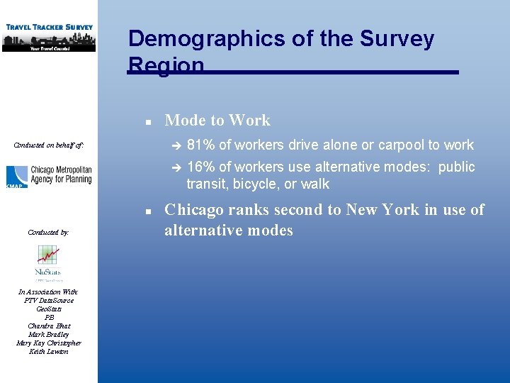 Demographics of the Survey Region n Conducted on behalf of: n Conducted by: In