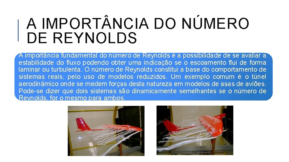 A IMPORT NCIA DO NÚMERO DE REYNOLDS A importância fundamental do número de Reynolds