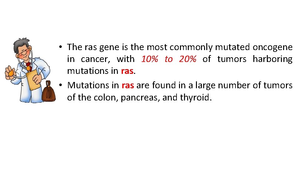  • The ras gene is the most commonly mutated oncogene in cancer, with