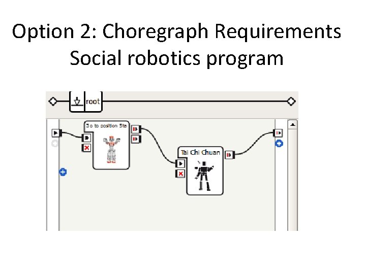 Option 2: Choregraph Requirements Social robotics program 
