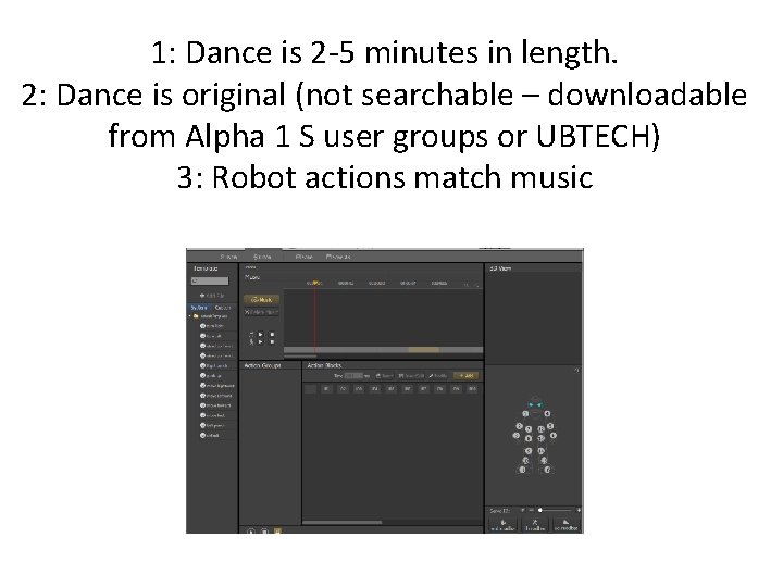 1: Dance is 2 -5 minutes in length. 2: Dance is original (not searchable