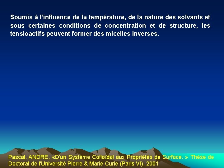 Soumis à l’influence de la température, de la nature des solvants et sous certaines