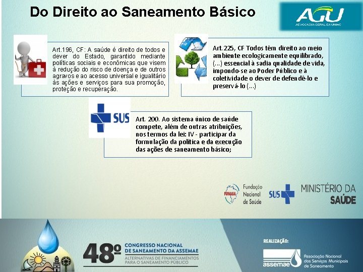 Do Direito ao Saneamento Básico Art. 196, CF: A saúde é direito de todos