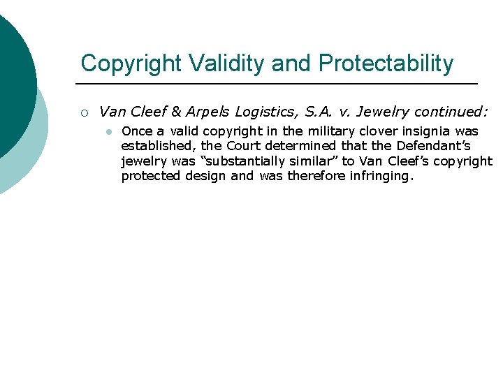 Copyright Validity and Protectability ¡ Van Cleef & Arpels Logistics, S. A. v. Jewelry