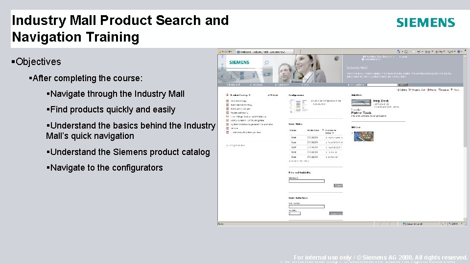 Industry Mall Product Search and Navigation Training §Objectives §After completing the course: §Navigate through