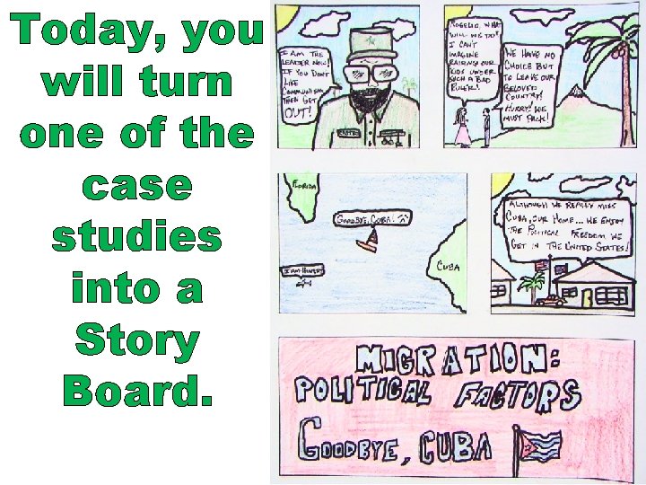Today, you will turn one of the case studies into a Story Board. 