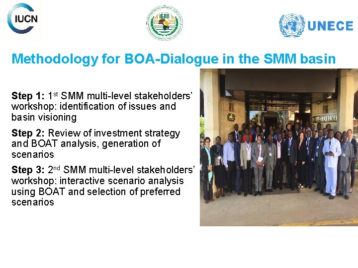 Methodology for BOA-Dialogue in the SMM basin Step 1: 1 st SMM multi-level stakeholders’