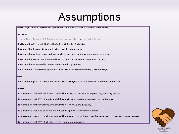 Assumptions 